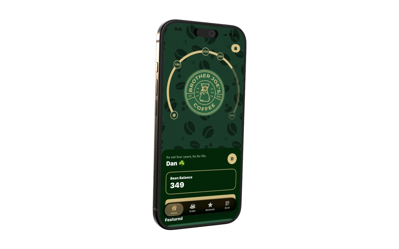 The Brother Joe's app on an iPhone, shown at an angle